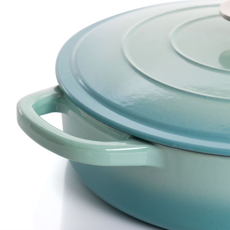 Crock-Pot 5 Quart Artisan Enameled Cast Iron Braiser Pan with Self Basting Lid in Blue, 4 of 10