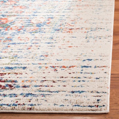 Ivory and Blue Monaco 3' x 5' Reversible Synthetic Area Rug