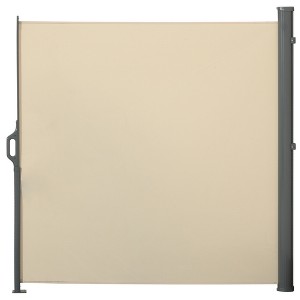 Outsunny 10' Retractable Folding Patio Privacy Side Awning with 50+ UV Protection, 2 Wall Brackets, & Polyester - 1 of 4