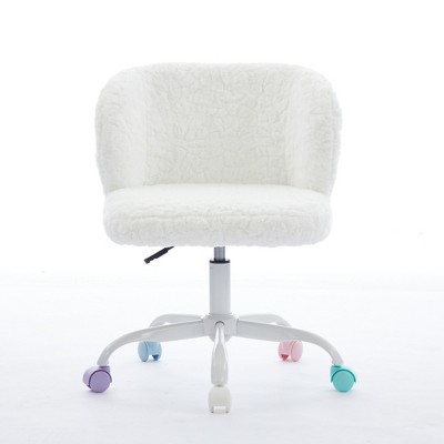 Ridstar Adjustable Swivel Home Office Chair with Metal Base-White