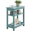 Kings Brand Furniture - Slim Wood Side End Table with Storage Shelves & Pull-Out Tray, Nightstand for Bedroom, Living Room - 2 of 4