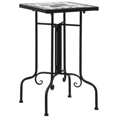 vidaXL Mosaic Side Table, Black and White, Ceramic