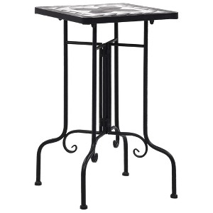 vidaXL Mosaic Side Table, Black and White, Ceramic - 1 of 4