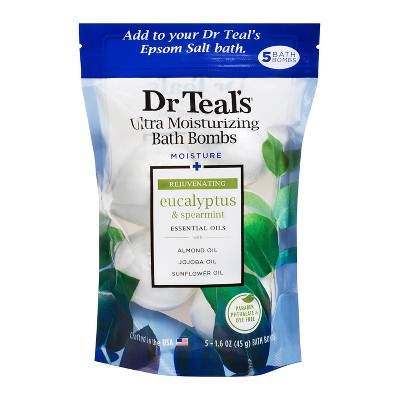 Dr Teal's Rejuvenating Eucalyptus & Spearmint Ultra Moisturizing Bath Bombs - 5ct