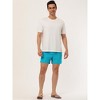 Lars Amadeus Men's Summer Beach Solid Color Mesh Lining Drawstring Waist Swim Shorts - 3 of 4