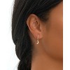 SHINE by Sterling Forever Sterling Silver CZ Crescent Micro Hoops - 2 of 3