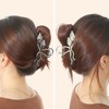 Unique Bargains Women's Flower Metal Hair Claw Clip Gold Tone Black 2 Pcs - 2 of 4