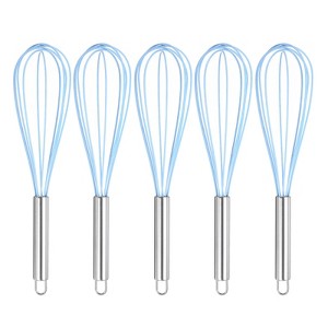 Unique Bargains Silicone Stainless Steel Non-Stick Coated Heat-Resistant Whisk 5 Pcs - 1 of 4