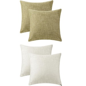 Unique Bargains Solid Contemporary Indoor Outdoor Linen Throw Pillow Cover Pack of 4 - 1 of 4