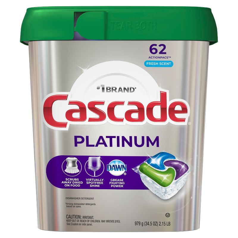 Cascade Platinum ActionPacs Dishwasher Detergents - Fresh Scent, 1 of 20