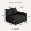 XIZZI Modular Corduroy Sectional Sofa: 5 Sold-Separately Units (Corner, Arms, Ottoman) | Black/Camel | Standard/Large Cushion Options | DIY Friendly - 2 of 4