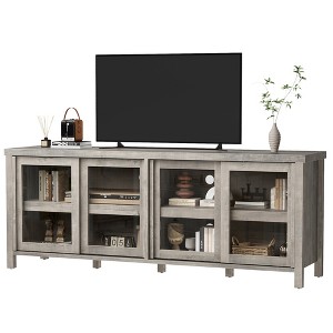 Garvee TV Stand for 65 Inch, Entertainment Center with Storage Cabinet and 4 Sliding Glass Doors, Console Table for Living Room Bedroom - 1 of 4