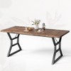Farmhouse Dining Table for 6, Sturdy Rectangular Wood Kitchen Table with Heavy-Duty Metal Legs, Large Table for Dining Room, Restaurant - 3 of 4