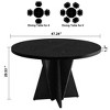 WOWLIVE 47.2" Round Wood Dining Table for 4-6 People, Modern Kitchen Table with Cross Pedestal Base - 3 of 4