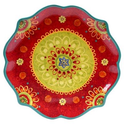 Tunisian Sunset 13.25-Inch Hand-Painted Ceramic Round Platter
