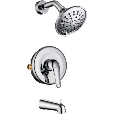 CASAINC 4.84 Inch Bathtub Faucet Set with Tub Spout 3-Spray Shower Head