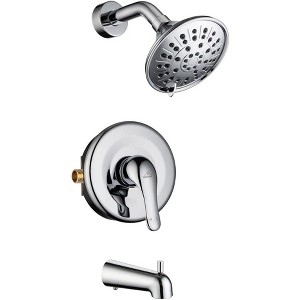 CASAINC 4.84 Inch Bathtub Faucet Set with Tub Spout 3-Spray Shower Head - 1 of 3