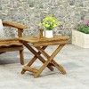 XINGHANZHENXUAN Outdoor Folding Wooden Side Table for Patio, Garden & Camping - 3 of 4