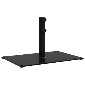 vidaXL Parasol Base - 55.1 lbs Adjustable Black Steel Rectangular Umbrella Stand with Double Knob & 4 Foot Pads for 1.3"/1.5"/1.9" Poles - 1 of 4