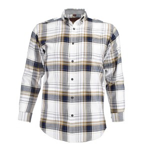 Falcon Bay Men's Cotton Works Khaki Plaid Oxford Sport Shirt | X Large - 1 of 3