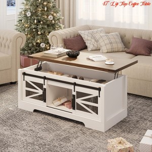 47" Lift Top Coffee Table w/ Hidden Compartment and Storage Shelf, Multifunction Coffee Table, Large Hidden Compartment, Adjustable Shelf - 1 of 4
