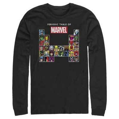 Men's Marvel Periodic Table of Heroes Long Sleeve Shirt
