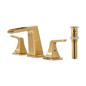 CASAINC Center-Set Widespread 2-Handle Waterfall Bathroom Sink Faucet with Drain - 1 of 4