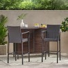 Coolbibila-Set Of 2 Barstool, Polyethylene Rattan Bar Chair Stool, Modern Bar Chair, Bar Chair With Back, Bar Chair High For Outdoor - 3 of 4