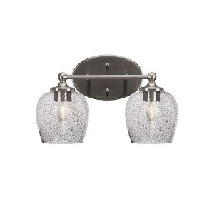 Toltec Lighting Capri 2 - Light Vanity in  Brushed Nickel with 6" Smoke Bubble Shade - 1 of 1