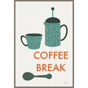 23" x 33" Retro Kitchen Coffee II by Becky Thorns Framed Canvas Wall Art Print - Amanti Art: Modern Lithograph, Polystyrene Frame - 1 of 4
