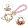 Unique Bargains Car Fob Key Chain Keychains Holder PU Leather 360 Degree Rotatable with D Shaped Ring Key Rings Set - 4 of 4