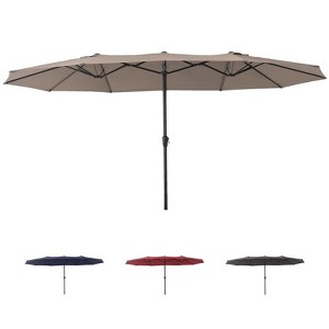 Patio Umbrella, 15FT Double-Side, Outdoor Market Umbrella, Umbrella with Crank Handle, Patio Umbrella for Backyard, Deck, Pool - 1 of 4