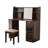 47.2'' Modern Walnut Makeup Vanity Desk with Adjustable Lighted Mirror & Storage Cabinet and Stool-Cuddlewood - 3 of 4