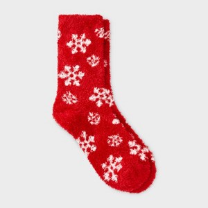 Women's Snowflake Cozy Crew Socks - Auden™ 4-10 - 1 of 3