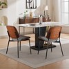 FONTOI Dining Chairs Set of 2, Faux Leather Chair with Bentwood Back, Upholstered Chair with Adjustable Foot, Gray Pu, 19"*32.8"*22.6" - 2 of 4