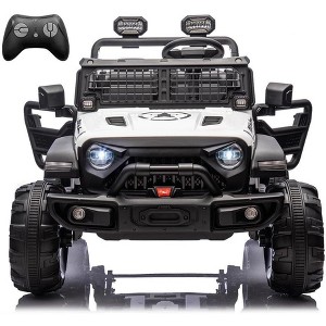 24V 2-Seater Kids Electric Car w/ Remote, Dual 120W Motors, 20" Wide Seat, 110LBS Capacity, LED/USB/FM for Ages 3+ - 1 of 4