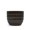 Syemin Planters Set of 4 Fluted Ceramic Flowerpot, Modern Planter with Drainage Hole for Patio, Garden, Windowsill, Brown, 14.17"*14.17"*11.61" - 4 of 4