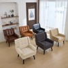 TOAOTBNBO Ergonomics Accent Chair with Cozy Backrest and High Back, Soft Leather Armchair for Dining Room Reading Chair with Black Legs - 4 of 4
