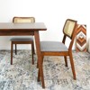 FONTOI Dining Chairs, Mid-Century Modern Dining Chairs Set of 2 with Rattan Backrest for Kitchen Living Room, Brown&Gray, 18.3"*32.3"*21.5" - 4 of 4