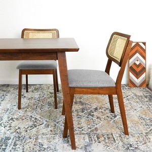 Sevobal Dining Chairs Mid-Century Modern Dining Chairs Set of 2 with Rattan Backrest for Kitchen Living Room, Brown, 18.3"*32.3"*21.5" - 1 of 4