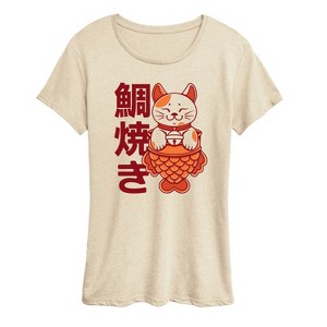 Women's - Instant Message - Taiyaki Cat Short Sleeve Graphic T-Shirt - 1 of 4