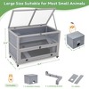 Sandinrayli 3-Tier Wooden Hamster Cage 35.4'' with Removable Ramps & Tray, Small Animals Hutch with Wheels, Grey - 3 of 4