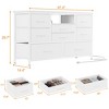 TV Stand Up, 8 Fabric Drawers Dresser with LED Light and Power Outlet, Chest of Drawers for Hallway,  for Living Room, Entryway, Bedchamber, White - 3 of 4