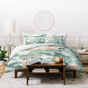 Green Jacqueline Maldonado Marble Mist Duvet Cover - Deny Designs - 1 of 4