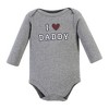 Hudson Baby Infant Boy Cotton Long-Sleeve Bodysuits, Boy Daddy 3-Pack - image 3 of 4