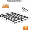 Bed Frame without Headboard, Metal Platform Bed Frame with 6" Under Bed Storage, Metal Slats Support, No Box Spring Needed, Easy Assemble - 3 of 4
