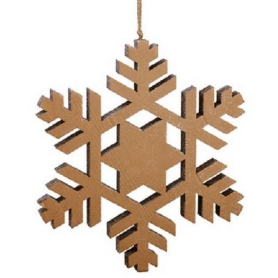 Allstate 18.5" Glitter Snowflake Christmas Ornament - Brown/Silver