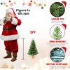 NAYSAYE 2PC 2FT Mini Artificial Christmas Tree Set with Realistic PVC Branches and Burlap Cement Base for Indoor Decor, Green, 14"*14"*24" - 3 of 4