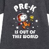 - Peanuts - Pre K is Out of This World Graphic Short Sleeve Fleece Dress - 2 of 4