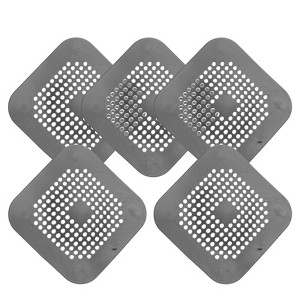 Unique Bargains Shower Drain Hair Catcher Round and Convex Drain Cover Silicone Strainer Hair Stopper - 1 of 4